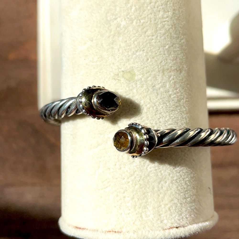 Silver and Gold-Toned Twisted Cuff Bracelet